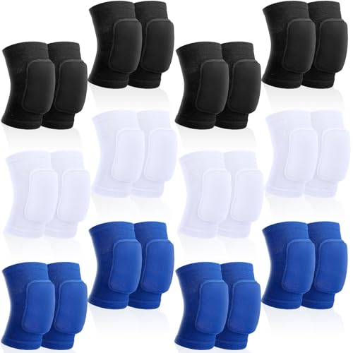 Image of Lenwen 12 Pairs Volleyball Knee Pads for Dancers Soft Breathable Knee Braces for Men Women Football Soccer Yoga Skating Wrestling Running Cycling(Medium,Classic Color)