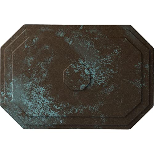 Image of Ekena Millwork CM25FEBBS 25 1 /4 inchW X 17 1 /4 inchH X 1 3 /4 inchP Felix Ceiling Medallion, Bronze /Blue /Patina