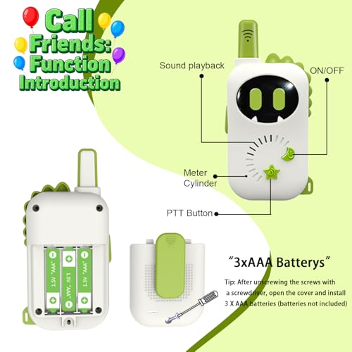 Image of 2 Robot Children's walkie-talkies, Cartoon mini Design Exclusive walkie-talkies, Suitable Toys for Boys and Girls for Outdoor Adventures, Camping, Hiking, Christmas, and Birthday Gifts(Green,Blue)