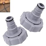 JINGLOUA 2 pcs Válvula De Drenaje P6H1419 De 32 Mm para Piscina, 、Adaptador para Manguera De Drenaje,Accesorio para Vaciar Agua En Piscinas Desmontables(32 mm Gris)