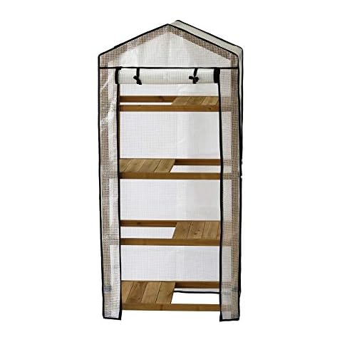 VegTrug WGH401N Natural Wooden Greenhouse Nursery & PE Cover, 1575.0 mm*490.0 mm*708.0 mm Cover