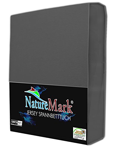 NatureMark Jersey Spannbettlaken, Spannbetttuch 100% Baumwolle in vielen Größen und Farben MARKENQUALITÄT ÖKOTEX… – Bild 3