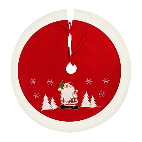 Agoer Christmas tree skirt Christmas tree cover, Christmas tree Christmas tree cover Christmas decoration protection from pine needles - red, white Cover