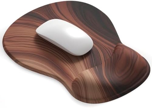 ErgoComfort Gel Wrist Rest Mouse Pad-Ergonomic Office Mousepad with Wrist Support-Non-Slip, Design Desk Accessories Mat for Home&Game Decor (08Walnut Grain) - art Series