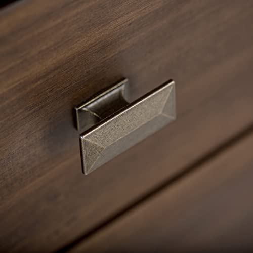 Simplihome Artisan Solid Wood Universal Tv Media Stand, 54" Wide, Contemporary , Living Room Entertainment Center, Storage Shelves With Glass Doors, For Flat Screen Tvs Up To 60" In Natural Aged Brown #TOP6