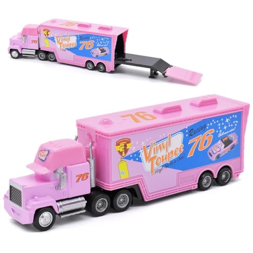 IOSCDH MC-Queen Camión Transportador MC-Queen Coches de Juguete almacena 1 vehículos Juguete para niños Rojo Acribacias Regalo para niños y coleccionistas - Rosa
