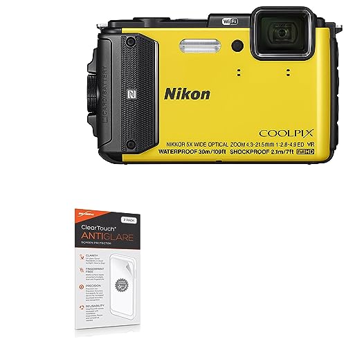 BoxWave Screen Protector Compatible with Nikon Coolpix AW130 - ClearTouch Anti-Glare (2-Pack), Anti-Fingerprint Matte Film Skin
