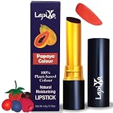 LAPIXO 100% Plant-based Color, Unique Natural Moisturizing Lipstick | Non-Toxic, All Food Ingredients, Antioxidant-rich Superfoods, Natural Matte Vibrant Color, 4.4g/0.15oz (Papaya color)