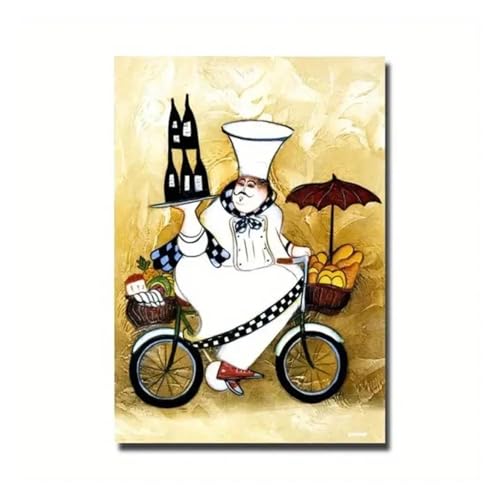 Affiche de chef moderne sur toile pour décoration de restaurant