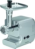 ✅ 1200 Watt Fleischwolf - verchromte Frontblende - Metallhals - Metall-Einfülltablett - Metall-Schnecke - 3 Edelstahl-Lochscheiben (7/5/3 mm) - Edelstahl-Messer - Gebäckaufsatz - Wurstfüller-Aufsatz - Kebbe-Aufsatz - orientalische Küche - Rücklauffunktion - Ein-/Ausschalter - sicherer Stand durch Saugfüße