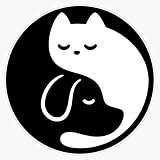 Yin Yang Cat And Dog Waterproof Vinyl Window Bumper Sticker Decal 5'