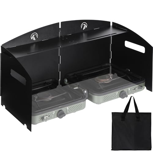 REDCAMP Portable 4 Panel Steel Windscreen