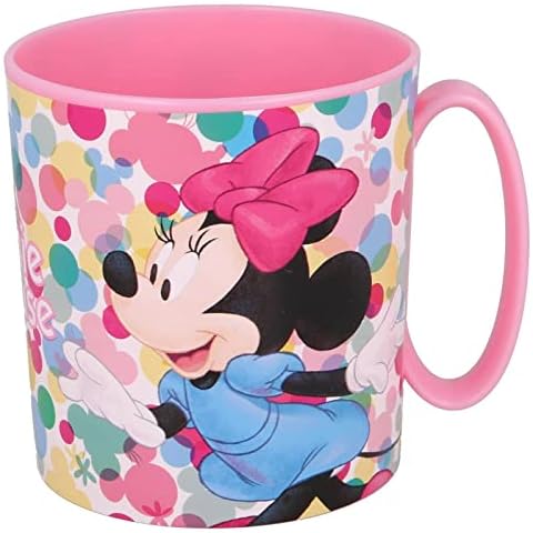 Kids Character Licence Mug 350ML Drinking Re-Usable Plastic Cup Microwave Safe (Minnie Mouse Feel) Cover