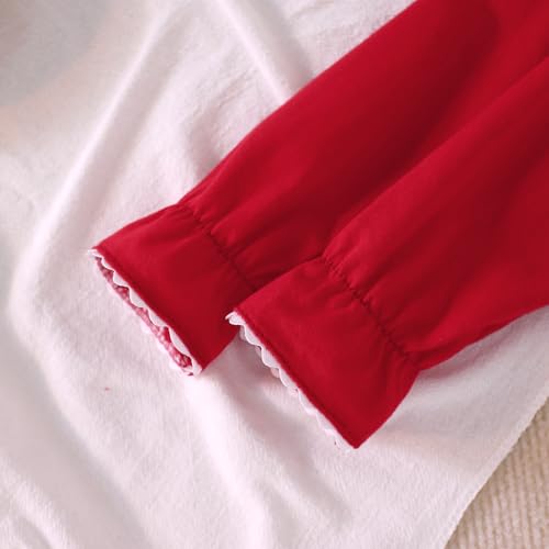 Image of MODNTOGA Kids Girls Basic Shirt Long Sleeve 3 Solid Color Doll Collar Tops Blouse