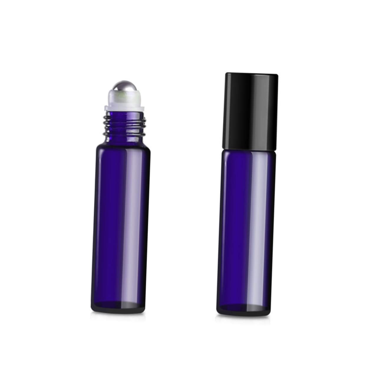 Didiseaon Set di 24 Bottiglie Roll-on in Vetro Blu da 5ml per Olio Essenziale, a Tenuta Stagna, per Viaggio la Cosmetica Personale