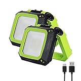 Tekstap 2 Packs Rechargeable Work Lights, Magnetic Base and Hanging Hook, Hand Held, Portable...