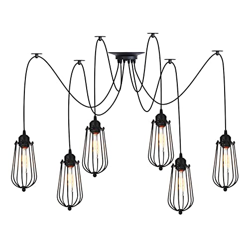 Lampe araignée de plafond réglable pour illuminer une cuisine moderne ou une chambre vintage