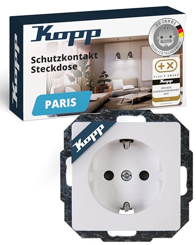 Kopp PARIS Schutzkontaktsteckdose in Arktis-Weiß...