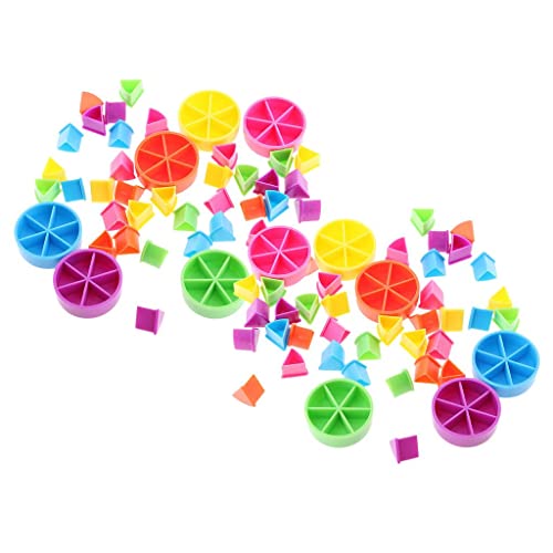 Fichas de fracciones de plástico con 84 piezas divisibles para juegos de matemáticas en casa 6