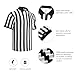 Men’s Referee Shirt Zipper Official Ref Shirt Costume Umpire Jersey for Womens and Mens Basketball Football Halloween Uniform XL
