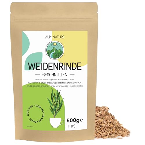 Alpi Nature Écorce de Saule Blanc Thé 500g, Écorce de Saule Blanc séchée et Coupée, Thé en Vrac