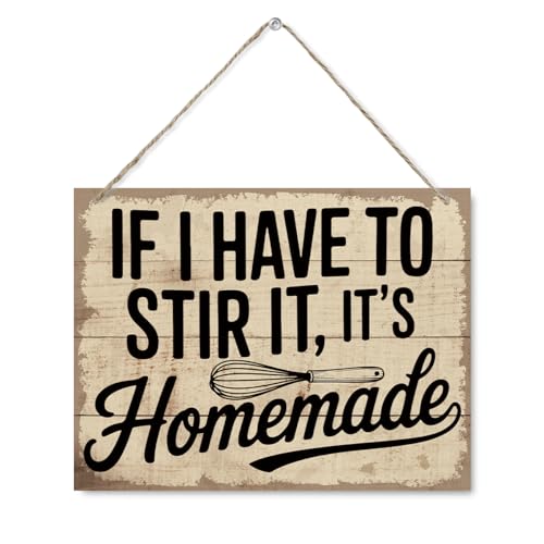 FMBOD wooden kitchen sign with a homemade cooking saying