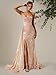 Fashionbride Sexy Strapless Evening Party Dresses Glitter Mermaid Sequin Champagne Gala Dress with Train Long Wedding Guest Gown 2026 US8