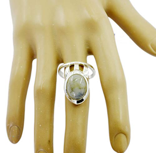 Bague agate mousse naturelle et argent massif 925 multi-gemmes - 2