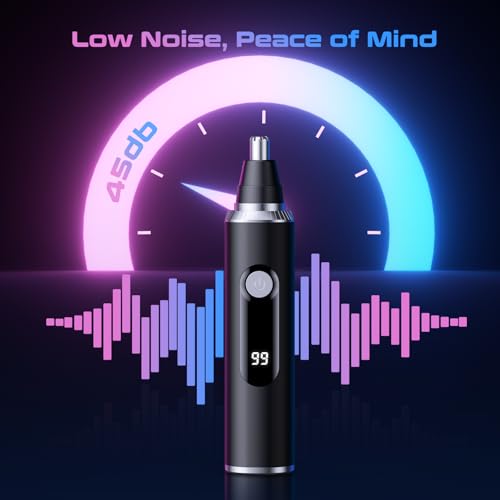 Savilab Nose Hair Trimmer for Men and Women, USB Rechargeable Electric Facial and Ear Hair Remover with LED Display, Dual-Edge Blades for Smooth, Painless Eyebrow Grooming (Black) - Image 6