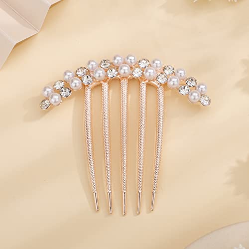 Missgrace Peine de Pelo con Brillantes y Perlas Dorado miniatura 2