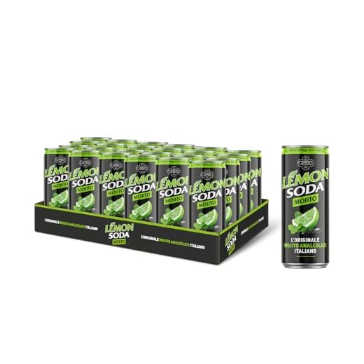 Lemonsoda | Mojito Soda, 24 Lattine da 33 cl, L'Originale Mojito Analcolico Italiano, Gusto di Menta Fresca e Lime