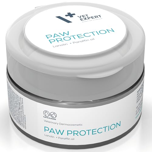 Vet Expert Pomada de protección de patas para perros y gatos, protector e hidratante con aceite de linaza, aceite de árbol de té y nanoplata, 75 ml