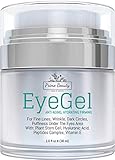Prime Beauty - Eye Gel - Puffiness, Wrinkles, Bags, Fine Lines, Dark Circles Under and Around Eyes With Hyaluronic Acid, Jojoba Oil, Peptides, Organic Anti Aging Blend for Men & Women