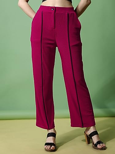 Image of Sheetal Associates Women's Regular Fit Polycotton Solid Casual Trouser
