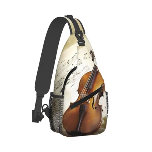 Bolso de pecho cruzado para hombre, mochila sling diagonal negra miniatura 2