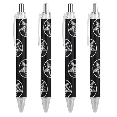 Stylos à bille rétractables Baphomet de 0,5 mm au fini soigné pour écriture fine