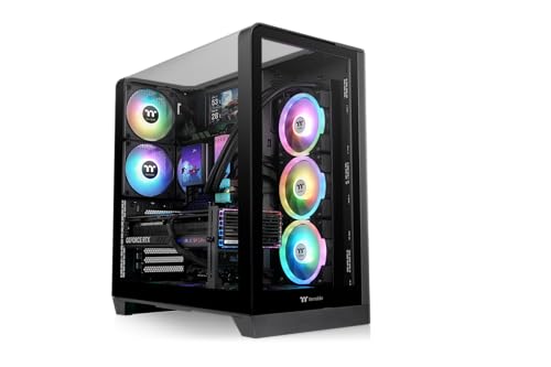 Image of Thermaltake View 390 TG; Mid Tower; 2x120mm CT PWM Fans Included; 360mm Radiator Support; 460mm GPU Clearance; Hidden Connector Support; Rotatable PCIe Slots; Black; CA-11F-00M1WN-01