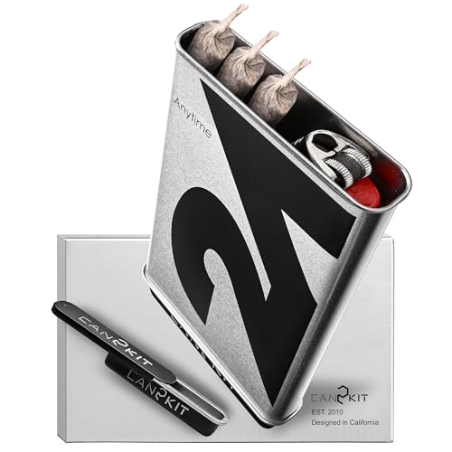 Pre-roll Cone Holder Case|Premium Metal Cigarette Holder|Holds 3 King Size Cones and 1 Lighter|Half-Smoked Storage|Pre Rolled Cone Storage Box for 1-1/4 Size Pre Rolled Rolling Paper (1)