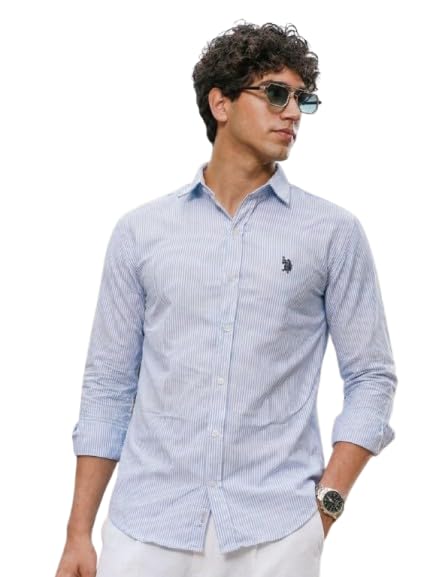 Image of Formal Striped Shirt for Men| Premium Cotton| Full Sleeves| Slim Fit |Breathable Fabric.09