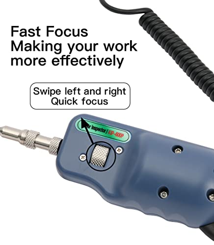 Image of Fiber Microscope Inspection Probe 400 Times KIP-600P w / 4 UPC Tips SC /FC /ST /LC + USB Port Used with Window PC or Komshine OTDR Optical Fiber Probe Cleaning Tools