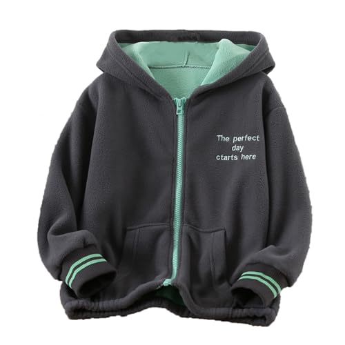 Big Boys Girls Fleece Winter Zipper Hoodie Coat Jacket Kids Thicken Warm Outwear Fall Winter Jacket for 3-14 Years