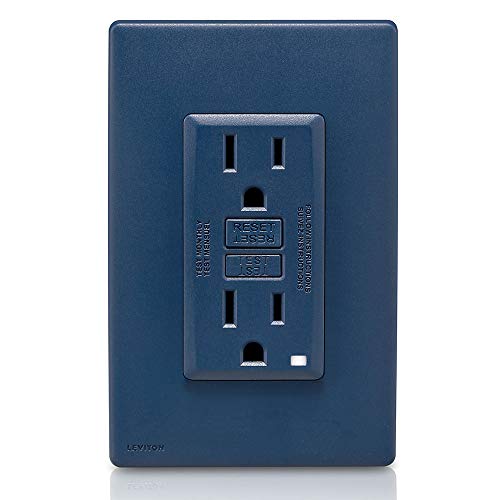 Leviton Rgf15-Rn 15 Amp Renu Self-Test Tamper-Resistant Gfci Outlet In Rich Navy #TOP1
