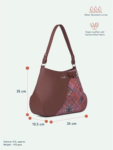 Image of ZOUK Ira Handbag | Stylish Women's Handbag | Luxury Shoulder Bag for Women | Trendy | Fancy Ladies Handbags | Small Purse for Events | Water-Resistant
