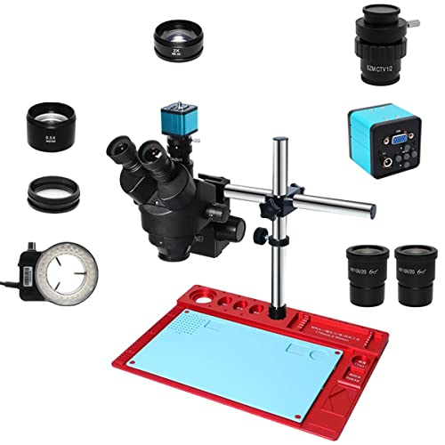 ラボ用顕微鏡アクセサリー 38MP H_DMI USB Microscopio デジタル カメラ 3.5X-90X 同時焦点三眼ステレオ ズーム顕微鏡、はんだ付け PCB ジュエリー修理用(VGA CTV 0.5x len)