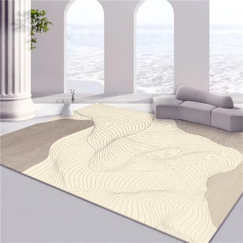 Tapis de jeux bébé anti-salissure gris 160x230 pour chambre fille propre - 2