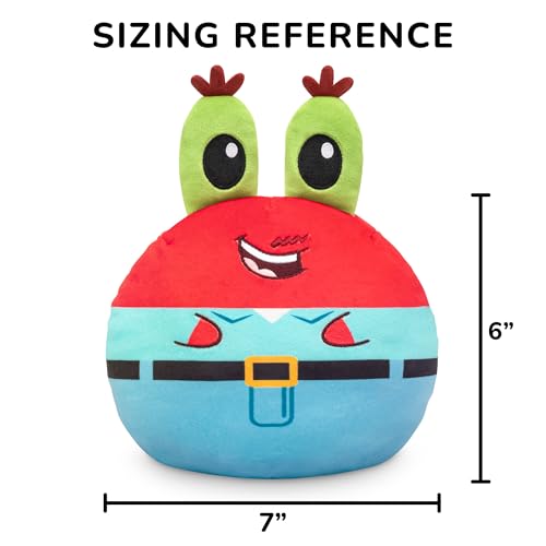 Image of TeeTurtle Reversible Spongebob Squarepants Mr Krabs 6-Inch Two-Sided Flip Plush Toy with Embroidered Details - Cute Mini Collectible Plush for Kids, Teens, and Adults