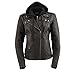 Milwaukee Leather MLL2575 Womenâ€™s Black Vented MC Jacket with Removable Hoodie - 2X-Large