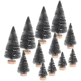 OFFSCH Mini Black Pine Trees Halloween Decorations Small Artificial Trees for Haunted House DIY Crafts and Home D Cor 12 Pieces 1.42X3.35X1.42 Inches Each