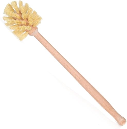 Miniatura 7 de Cepillo para botellas con mango de madera extra largo y cerdas fuertes, limpia y frota frascos, vasos y platos de boca ancha de difícil acceso
