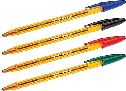 BIC Cristal Original Stylos-Bille Pointe Fine (0,8 mm) avec Corps Orange Translucide - Écriture Fine et Précise - Couleurs d’Encre Assorties, Boîte carton de 10 – vue 4